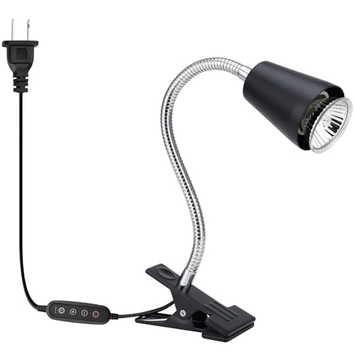 Reptile Heat Lamps, UVA/UVB Turtle Heat Lamp,Turtle Aquarium Light Bulbs, Heating Lamps with Cycle Timer, 360° Rotatable Heat Lamp for Lizard Turtle Snake Aquarium Aquatic Plants,2 Heat Bulbs - color: Light Stand With Timed Start and Stop and Dimmer