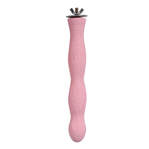 Natural Wood Bird Perch with Beak Grinding Bar, Climbing Standing Stick Cage Toy for Parakeets, Cockatiels, African Grey, Budgies & Small Parrots
