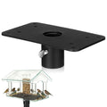 Novabright Pole Mounting Plate Flange Top for 1 Inch OD Pole Bird Feeder and Bird House Mount Holds 200 LBS Weather Resistant Universal Fit for Platform Tray Hopper Feeders Backyard Yard Black Metal