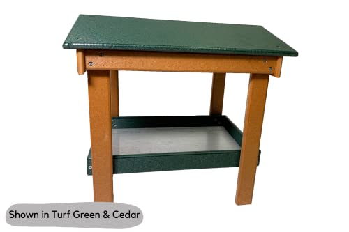 DutchCrafters Recycled Plastic Poly Large Covered Ground Fly Through Raised Platform Bird Feeder with Mesh Seed Tray - USA Amish Made (Milwaukee Brown) - color: Milwaukee Brown