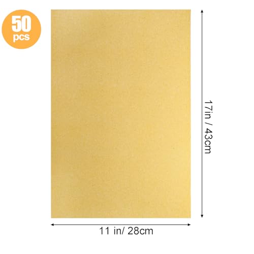 Okllen 50 Pieces Gravel Liner Paper for Bird Cage, 11 x 17 inch Birdcage Liner Pet Bedding Accessories, Parrot Cage Sandpapers