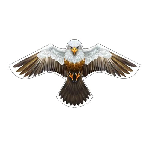 Bird Scarer Kite Without Pole Crops Farm Protector Hawk Flying Kite-Type-D | Ideal for gardens farms and docks | Keeps birds geese and seagulls away |A kind of hawk deterrent - color: Brown-White