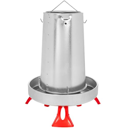 Premier 1 Galvanized Cone Poultry Feeder – 22 lb Capacity, Feeder Only | Heavy-duty galvanized metal. Free standing or hanging. Built-in handle. For broilers to layers & waterfowl. - style: Feeder Only