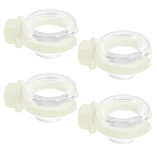 PINVNBY 4 PCS Bird Food Bowl Bird Cage Feeder with Clamp, Easy to Install Feeding Dish Cups Transparency Parakeet Food Dish for Finches Lovebirds and Long-Tailed Parrots （White） - color: white