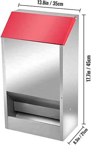 11.5-55lbs Galvanized Chicken Feeder - Rat Proof Poultry Feeder with Lid Weatherproof Outdoor Coop Food Dispenser (30lbs 13.8x8.3x17.7in) - size: 30lbs 13.8x8.3x17.7in
