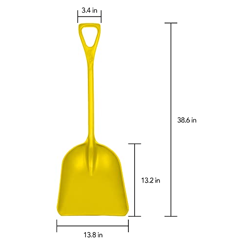 Remco Hygienic Square Point Shovel, Polypropylene Blade, 28 in L, Yellow 69826-1 Each - color: Yellow, size: 14 inch Blade