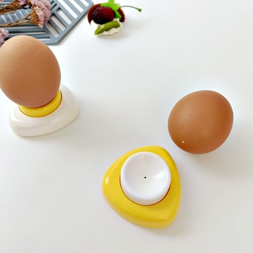 Magenetic Egg Piercer for Raw Eggs to Get Good Hard Boiled Eggs, Egg Poker with Safety Lock Egg Pin, Easy Egg Peeler By Punching Hole at Bigger End of the Egg Before Boiling, 2 Pack - color: Yellow,White