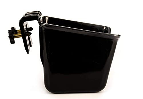 Lock N Load Livestock & Pet Feeds Mountable Heavy Duty Feed Bucket 14''x11''x11'' with Hardware Material Polyethylene Hold up to 12 Quarts (Black)