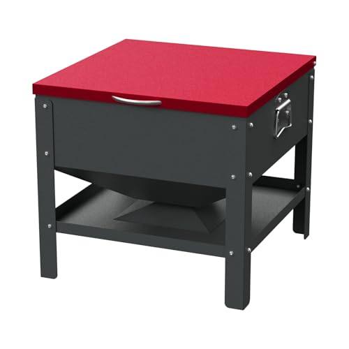 Automatic Chicken and Duck Feeder, 80 LBS Capacity Metal Chicken Feeder, Weatherproof Outdoor Gravity Feeding Barrel, No-Waste Feeder for Backyard Flock (Red) - color: Red