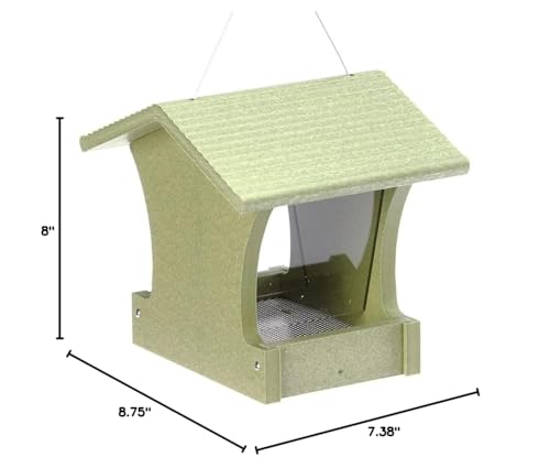 Birds Choice GSHF100 Hopper Feeder, Hanging Bird Feeder, Small, Sea Salt | Made in the USA, Recycled Plastic Construction, Simple to Fill, Weather-Resistant for Year-Round Backyard Use - color: White