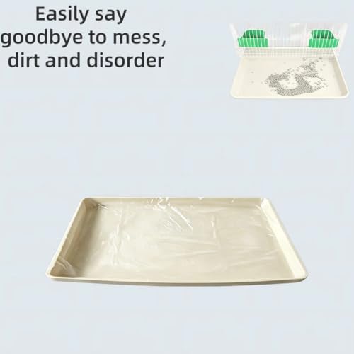 100 Pcs Bird Cage Litter Tray Liners, Disposable Plastic Film | 19.6 × 11.8 Inches Litter Tray Liners for Small Birds Parrots, Dwarf Rabbits, Canaries, etc.