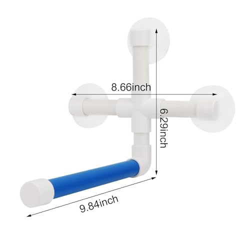Hypeety Portable Suction Cup Bird Window and Shower Perch Toy Parrot Stand | 3 strong suction cups, parrot bath perch, easy to install, fits windows/shower tile, for budgies/parakeets/lovebirds, blue
