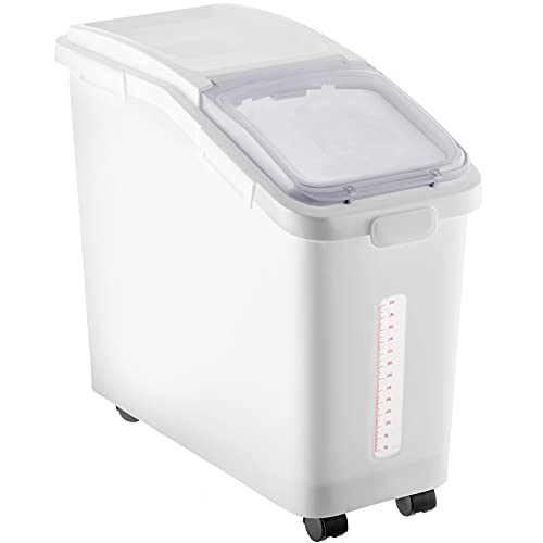 VEVOR Ingredient Storage Bin, 11.4 Gallon Capacity Shelf Ingredient Bin, 280 Cup Flour Bins on Wheels Commercial Prosave Shelf-storage Ingredient Bin with Lid and Scoop Rice Bin for Kitchen White - size: 11.4 Gallon