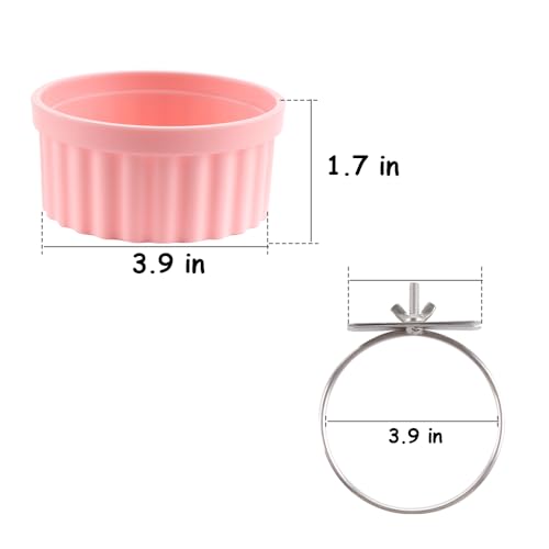2 Pack Bird Detachable Bowl Plastic Food Cup Convenient Hanging Seed Water Feeder for Bird Parrot Canary Finch Parakeet Budgie Cockatiel Lovebird