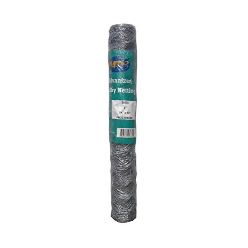 Galvanized Hexagonal Poultry Netting Chicken Wire 24" x50' x 2" Mesh 20GA - size: 24"x50'- 2" 20GA