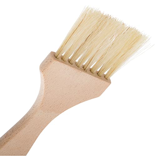 Redecker Natural Horsehair Flat Pastry Brush with Untreated Beechwood Handle, Ideal for Basting, Glazing and Applying Eggwash, 6 Inches, Made in Germany - size: Single Unit
