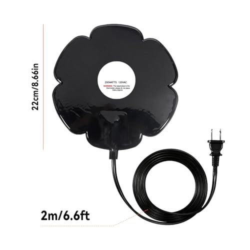 2-Pack 250W Bird Bath Heater for Outdoor Winter Use – Thermostatically Controlled De-Icer for Birdbaths, Ponds & Livestock Water, Keeps Water Ice-Free for Birds, Chickens & Small Animals