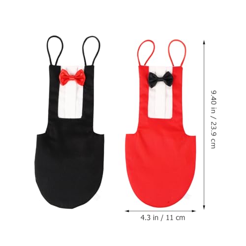 HANABASS 2Pcs Bird Diaper Parrot Suit Diapers, Cotton Pet Bird Clothes Pee Pads, Bird Harness Reusable, Macaw Parakeet Flight Suit for Birds, Cockatiel, Budgie, Red Black - size: XL