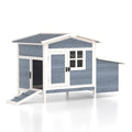 GOJOOASIS Chicken Coop for 2 Chickens Raised House with Ramp & Nesting Box | Outdoor Wooden Hen House for Small Animals, Backyard Chicken Hutch Poultry Cage, Waterproof Roof, Easy-Clean Tray, Grey - color: Grey