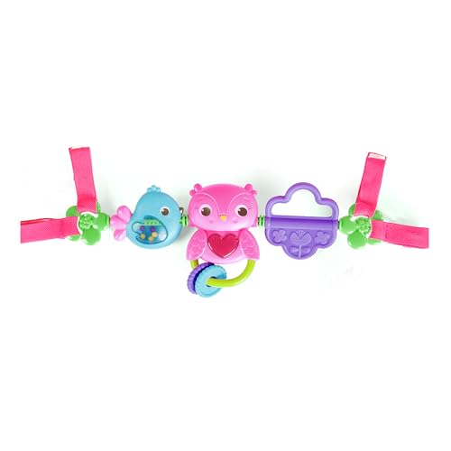 Bright Starts Busy Birdies Carrier Toy Bar Musical Take-Along Toy with Lights, Ages Newborn +, Pink - color: Busy Birdies