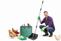 2-in-1 Chicken Poop Scooper for Coop Cleaning – Chicken Coop Scoop & Rake for Sand, Includes Gloves and Waste Bag – Ideal for Chicken Coops & Small Farm Animals (Black) - color: Black