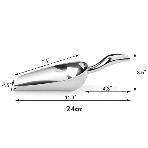 New Star Foodservice Restaurant Grade Stainless Steel Bar Ice Flour Utility Scoop, 24-Ounce - size: 24-Ounce Stainless Steel