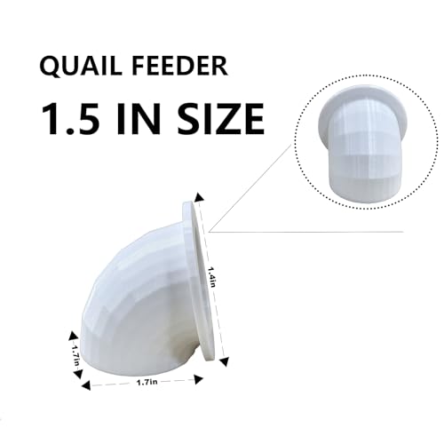 Quail Chick Port Feeder Compatible with DIY Bucket Pail Bin Container Coturnix - Set of 16 (1.5in) - size: 1.5in
