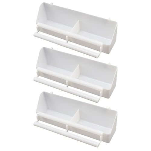 POPETPOP Bird Cage Feeder Bird Food Feeding Bowl Hanging Food Bowl for Cage Clip-on Box for Rabbits Pigeons Parrots Hamsters 3 Pack 8.38 X 2.55 X 2.08 in