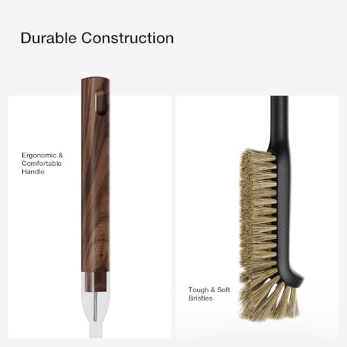 Cleaning Brush, Diveotree Hard Bristle Brush for Deep Cleaning Grout, Sink, Cup, Teapot, Bottle, Blender, Multi-Purpose Brush wih Long Handle for Kitchen (Brown) - color: Brown