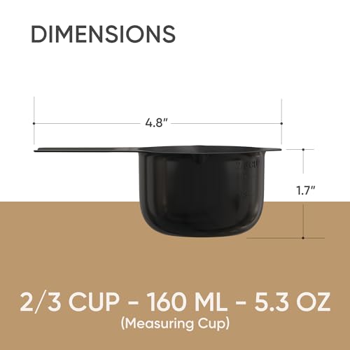 Color Up ⅔ Cup Measuring Cup (160 ml) – Premium Black Stainless Steel, Accurate for Wet & Dry Ingredients, Embossed Markings, Easy-Pour Spouts, Dishwasher-Safe, Kitchen Essential - size: 2/3 Cup (160 ml) Black