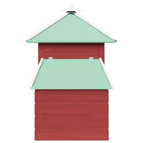 Large Chicken Coop, Red Solid Firwood Poultry Cage with Run, Outdoor Rectangular Hen House for Backyard, Galvanized Steel Wire Pen, 74.8 x 74.8 x 40.2 Inches - color: Red