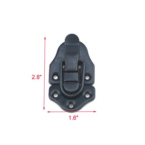 Geesatis 8 Pcs Metal Box Hasp Lock Toggle Latch Catch Decorative Hasp BoxLatch Hasps for Jewelry Wooden Case Boxes, with Mounting Screws, Black - style: A-Black