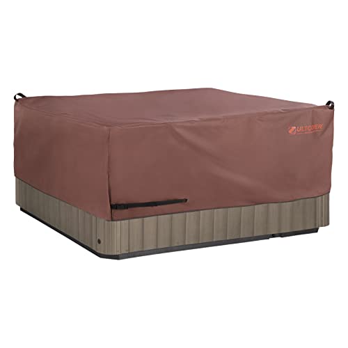 ULTCOVER Smart Selection Outdoor Hot Tub Hard Cover Protector Waterproof Square SPA Cover Cap 76 inch - color: Dark Brown, size: 76"(L)x76"(W)x20"(H)