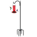 Short Shepherds Hooks for Outdoor, 48 Inch Bird Feeder Pole with 5 Prongs Base, Heavy Duty Shepherds Hook Garden Hook for Hummingbird Feeder, Hanging Lantern, Plant Baskets,1 Pack - size: 48 Inch