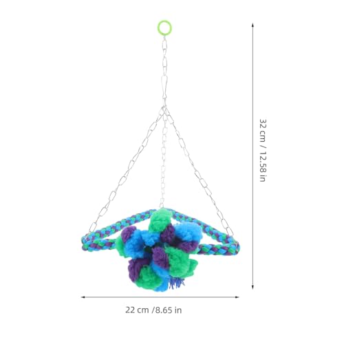 Toyvian Parrot Swing Hemp Rope Bird Chew Toy Hanging Cage Bird Accessories Parrot Perch for Cockatiel Parakeet Small Animal Play and Chew