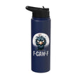 F-Caw-F Black Crow Black Bird Funny Crow F-Caw-F Stainless Steel Insulated Water Bottle - color: Navy Blue