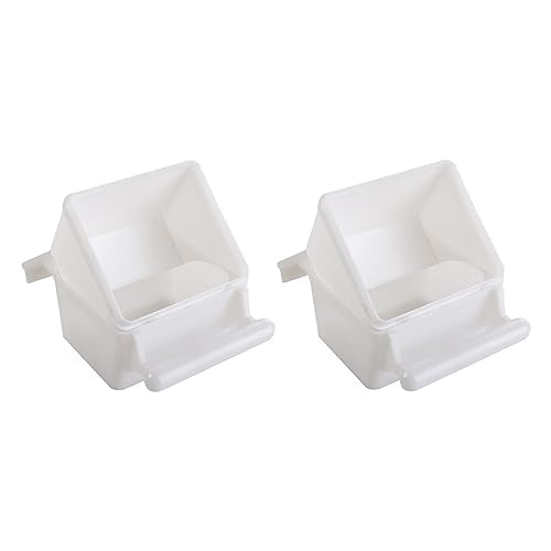 2Pcs Small Bird Slot Feeder No Mess Parakeet Cage Hanging Feeder Plastic Food & Water Dispenser Bowl
