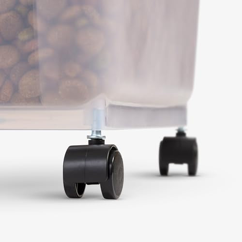 IRIS USA Dog Food Storage Container, Up to 58 lbs, Dark Gray, Made in USA | Includes 2-Cup Scoop & Wheels, Airtight Seal, BPA-Free, Bird Seed, Cat food, Cat Litter, Chicken Feed, Pellets - color: Dark Gray, size: 58 lbs