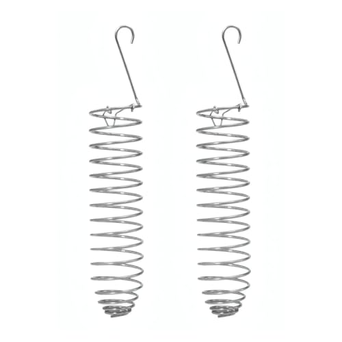 2Pcs Bird Foraging Toy, Steel Holder for Bird Cage Accessories Hanging Fruit Vegetable Feeder for Parrot Cage Parakeet - size: Two