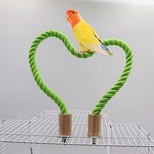 2 Pack Bird Hemp Rope Perch Swing, Bird Cage Stand Pole Accessories, Paw Grinding Standing Climbing Perch for Parrot, Parakeet, Budgies, Lovebirds (55.1 inches/140 cm) - color: Green, size: 55.10 inches