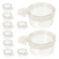 Toyvian Acrylic Bird Food Water Cups, 10pcs Detachable Hanging Cage Bowls for Parrots Parakeets Canaries Finches Clear Small Animal Feeder Dishes for Cages Easy to Clean