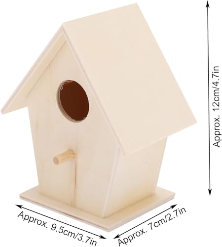 Wooden Bird House, DIY Bird Feeder Houses Unfinished Birdhouse Decorative for Decorations Indoors Gardens(Single layer No. 3)