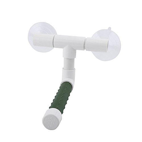 Hypeety Portable Suction Cup Bird Window and Shower Perch Toy Parrot Stand | 2 strong suction cups, parrot bath perch, easy to install, fits windows/shower tile, for budgies/parakeets/lovebirds, green