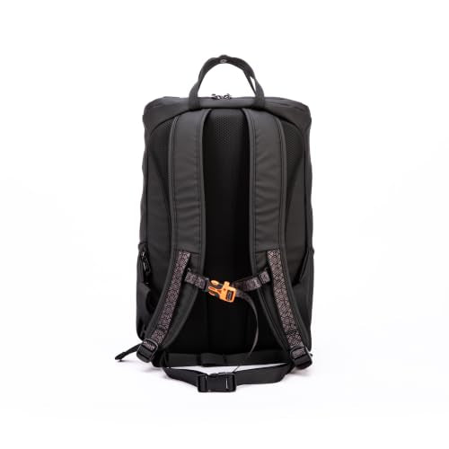 INUK Travel Laptop Backpack, 25L Recycled Waterproof Light Daypack | Dual laptop pockets, soft light foam straps, recycled wear-resistant fabric, water repellent coating, Black - color: Polar Night Black