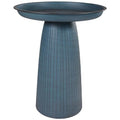 Sunnydaze Modern Bird Bath for Outside, Iron, 23” H, Matte Blue | UV & Rust-Resistant Matte Finish, Durable Iron,1 Gal Water Cap, Outdoor Birdbath for Garden, Pedestal Bird Bath with Bowl - color: Matte Blue