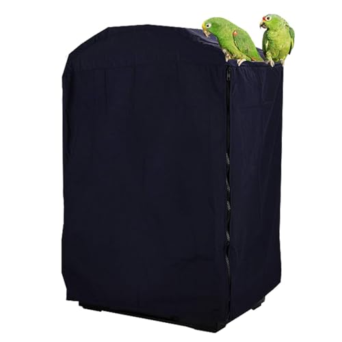 QBLEEV Birdcage Cover, Parrot Cage Night Cover Shade, Universal Cage Covers | Pet blackout windproof light-proof sleep reduces distractions night tear-resistant cloth without cage-14.1x18.5x26.7"(LxWxH） - color: Blue, size: 14.1"L X 18.5"W X 26.7"H