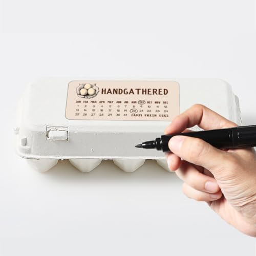 160 Pcs Egg Carton Labels, Handgathered Farm Fresh Eggs Sticker Collected Date Writable PET Adhesive Egg Packaging Sticker for Box Container Carton Farm Supplies, 2x4 Inch - color: Date of Grid