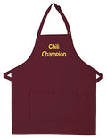 Made in the USA Personalized Embroidered Premium Adult Apron for Men Women Fathers Mothers Day Kitchen BBQ Grilling Gift - color: Maroon, size: Standard