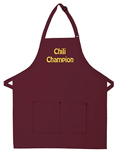 Made in the USA Personalized Embroidered Premium Adult Apron for Men Women Fathers Mothers Day Kitchen BBQ Grilling Gift - color: Maroon, size: Standard