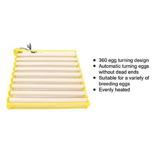 Egg Incubation Tray, Fully Automatic 360 Degree Turning Roller System, | Holds 56 Chicken 39 Duck or 104 Quail Eggs, 16.9x16.7x2.1 Inch ABS PVC Tray for 110V Incubator (110V) - size: 110V